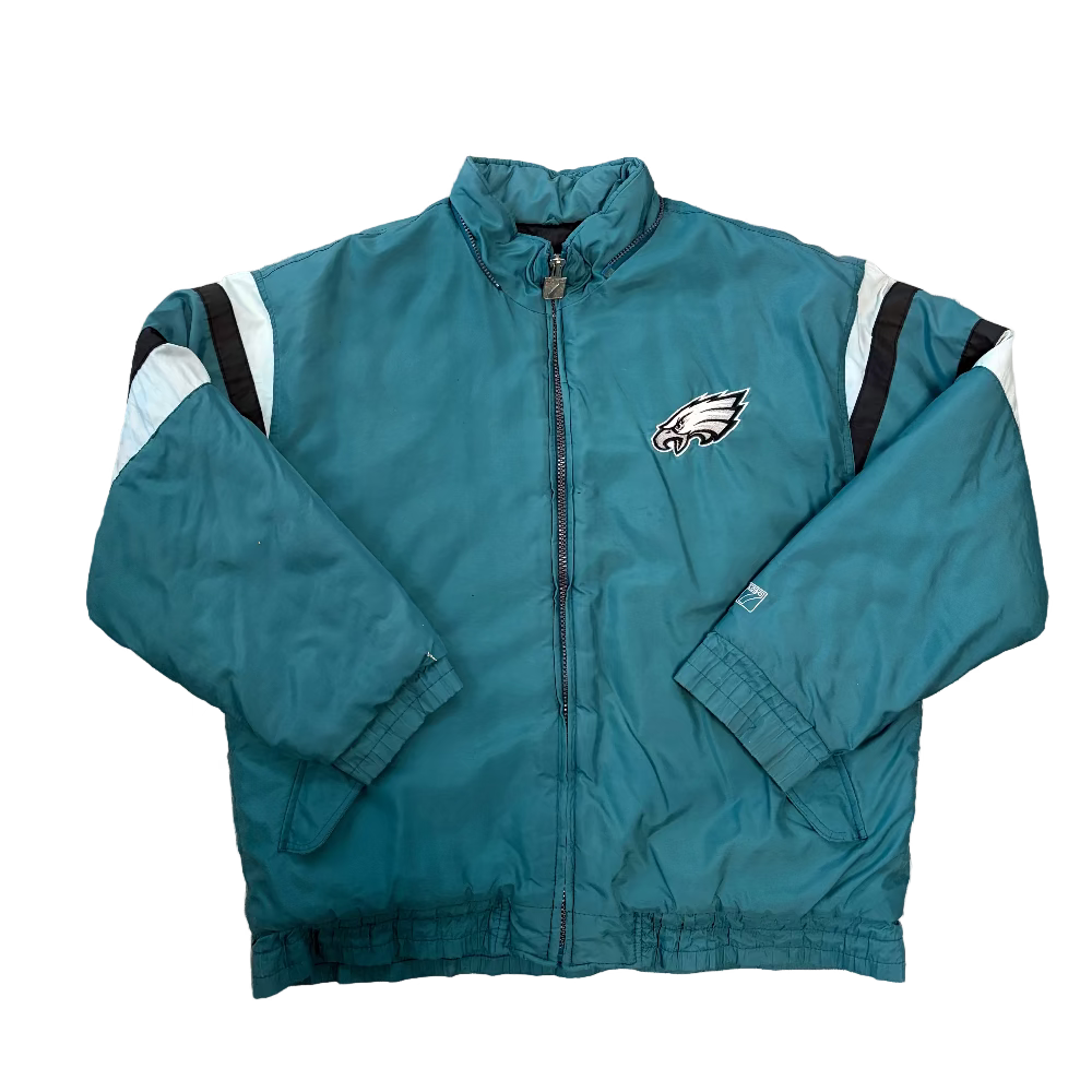 Eagles 1990s Logo 7 Puffer Jacket Size L/XL