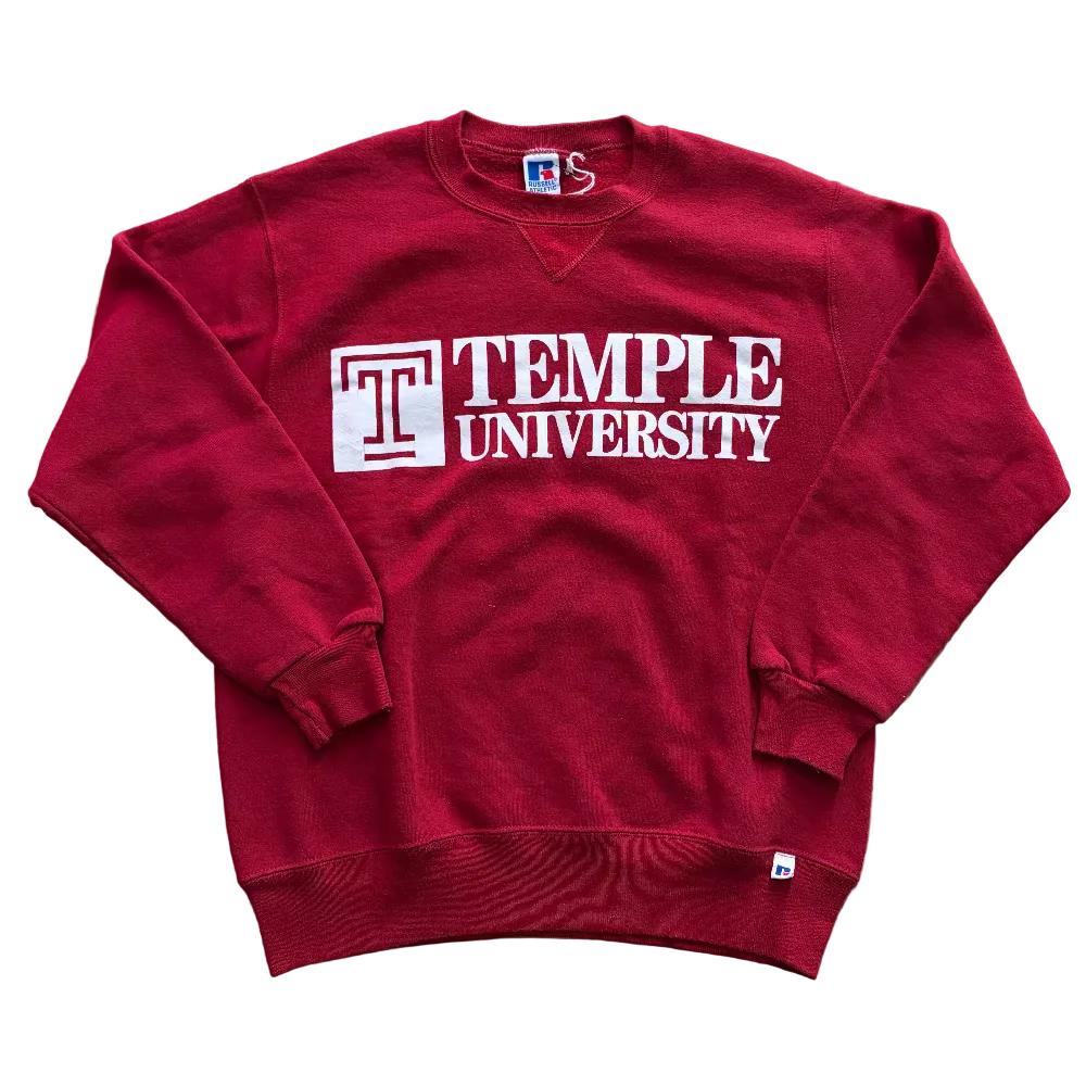 Temple University Russell Athletic 90s Logo Crewneck Size M